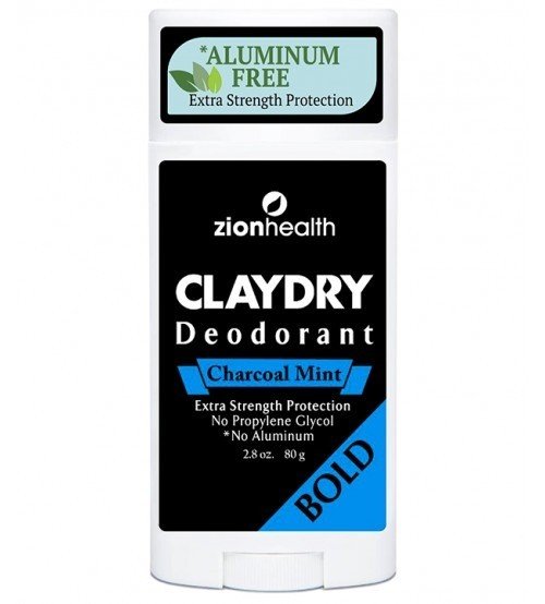 Zion Health ClayDry Bold Charcoal Mint Deodorant 2.8 oz Stick