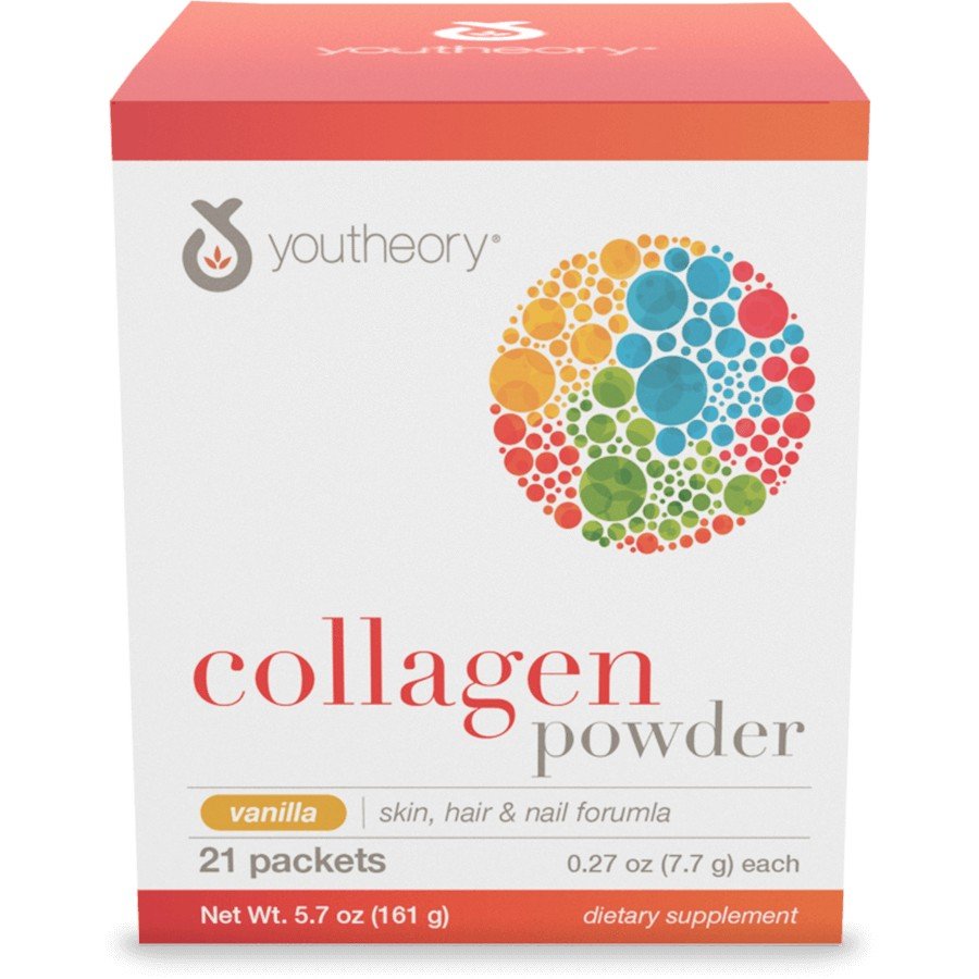 Youtheory Collagen Powder Vanilla 21 Packets Box