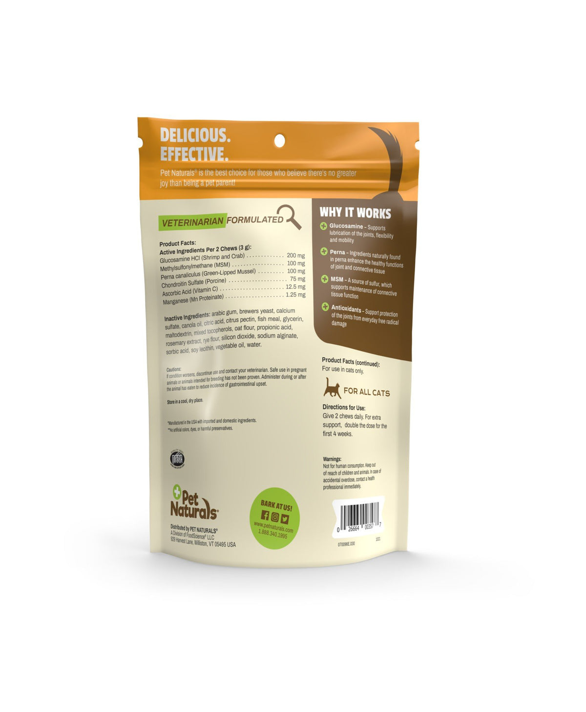 Pet Naturals Of Vermont Hip &amp; Joint for Cats 30 Chewable