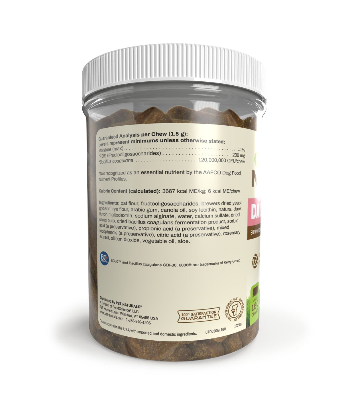 Pet Naturals Of Vermont Daily Probiotic for Dogs 160 Chewable