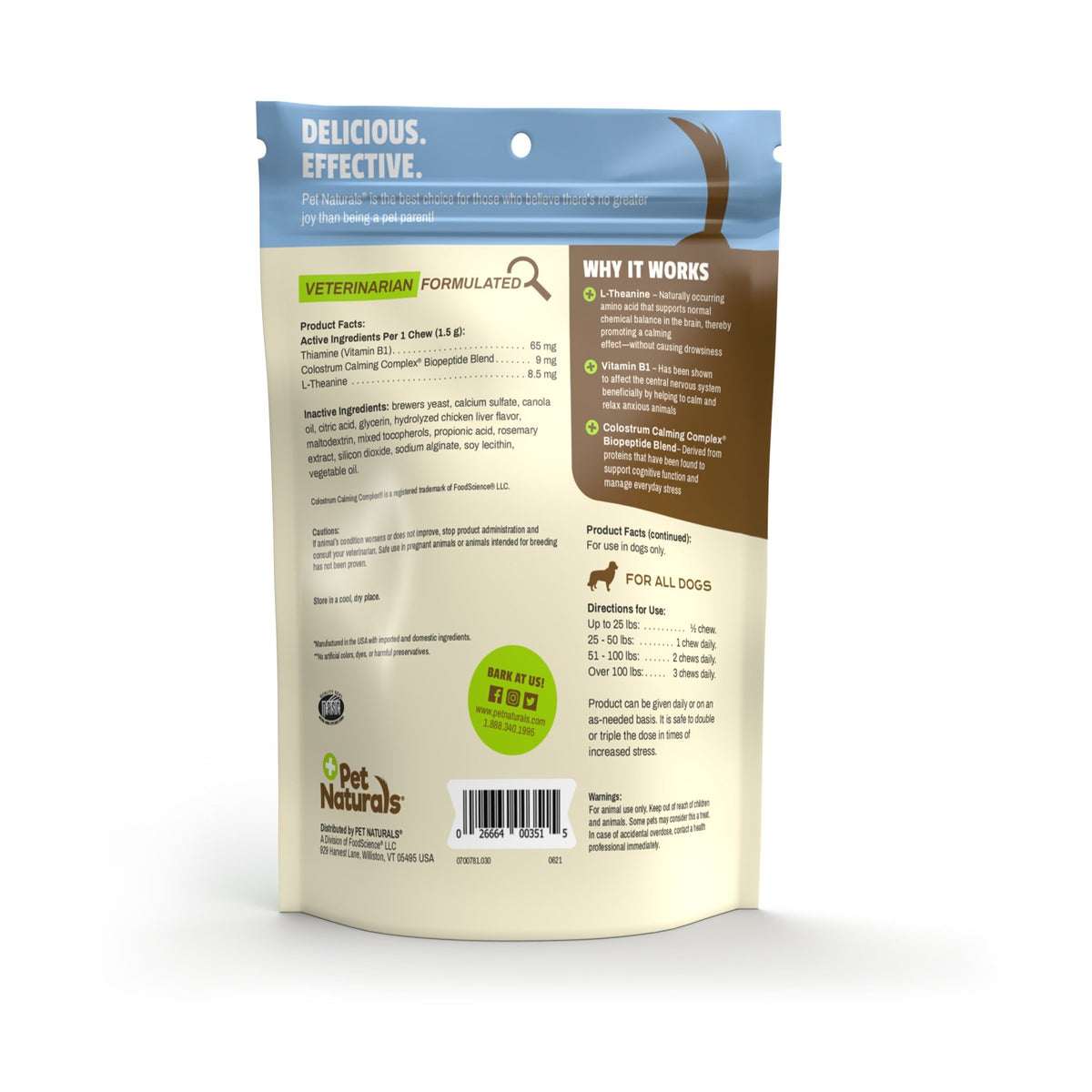 Pet Naturals Of Vermont Calming Chews for Dogs 30 Chewable