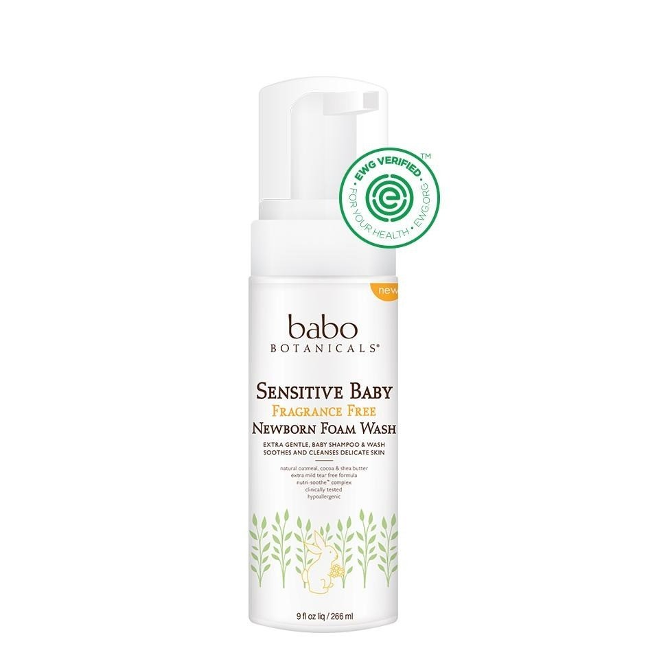 Babo Botanicals Sensitive Baby Fragance Free Newborn Foam Wash 9 oz Liquid