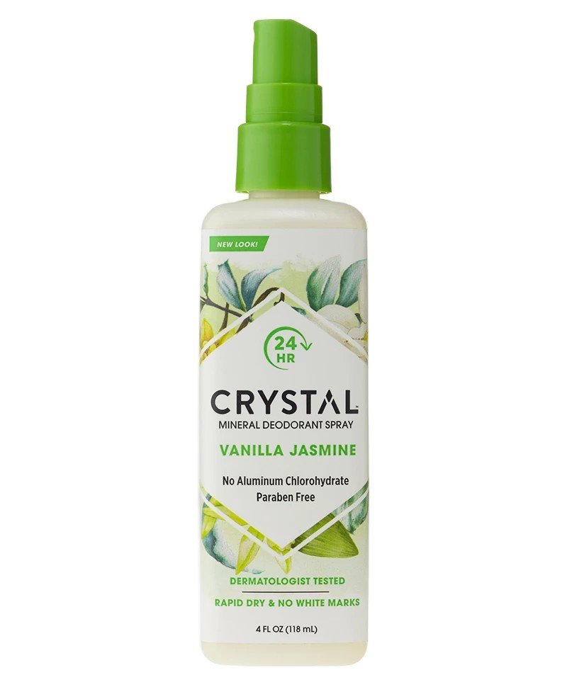 Crystal Body Deodorant Mineral Deodorant Spray Vanilla & Jasmine 4 oz Liquid