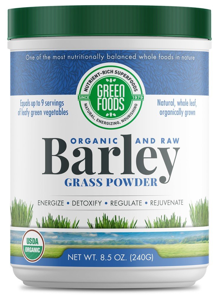 Green Foods Organic Barley Grass Whole Leaf 8.5 oz Powder