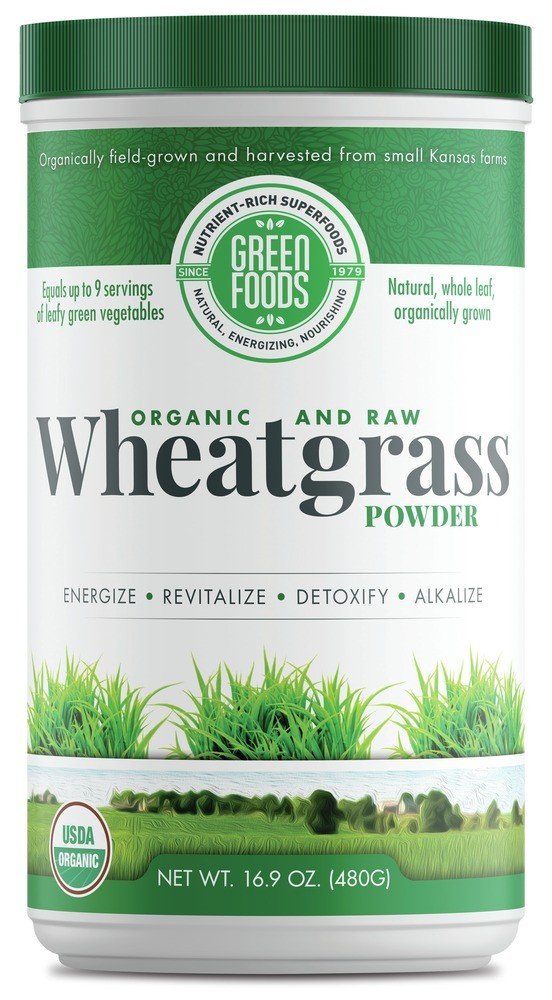 Green Foods Organic Wheat Grass Whole Leaf 16.9 oz Powder