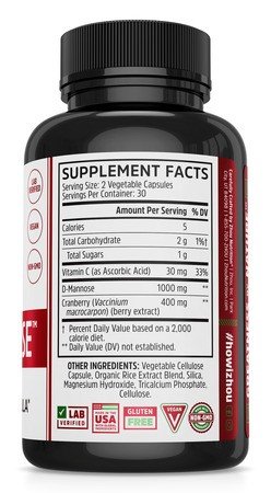 Zhou Nutrition D Mannose with Cranberry Concentrate 60 VegCap