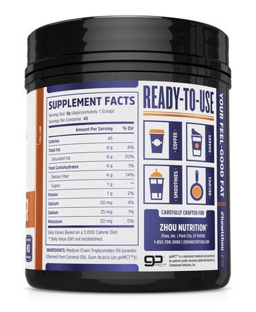 Zhou Nutrition MCT Powder 14.5 oz Powder