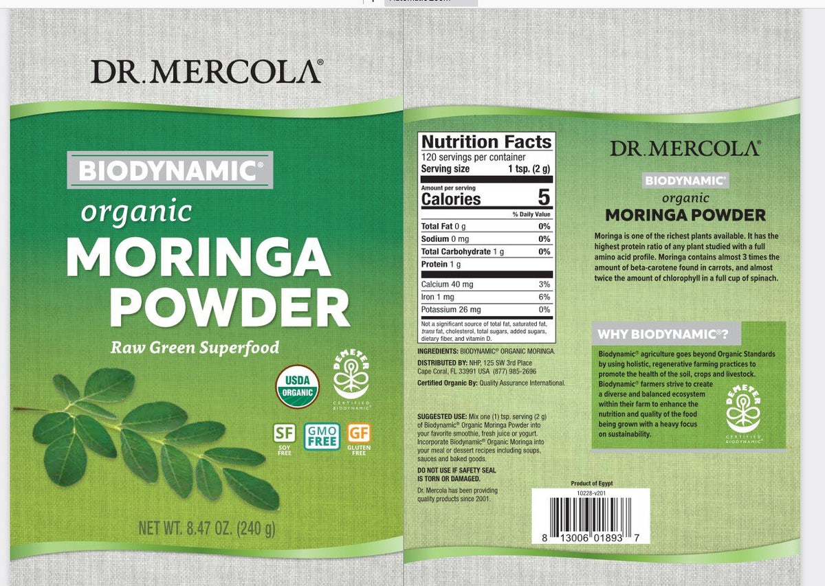 Dr. Mercola Organic Biodynamic Moringa Powder 8.46 oz Powder