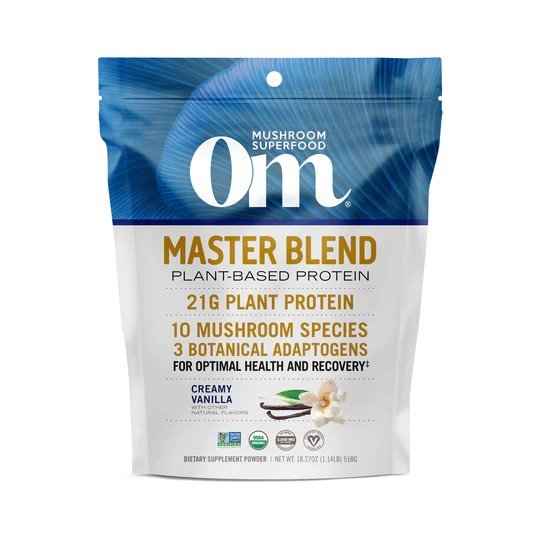 Om Mushrooms Master Blend Plant Based Protein Vanilla 518 g Bag