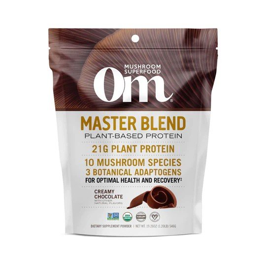 Om Mushrooms Master Blend Plant Based Protein Chocolate 546 g Bag