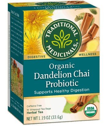 Traditional Medicinals Organic Dandelion Chai Probiotic Tea 16 Bag