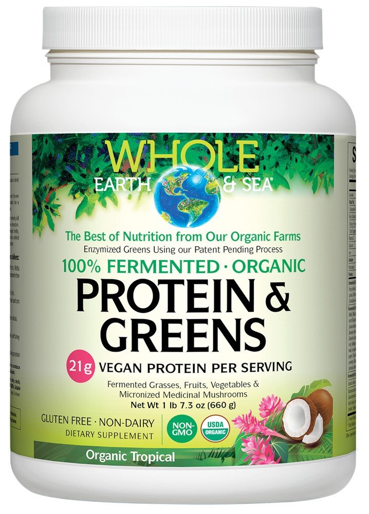 Natural Factors Whole Earth & Sea Organic Protein & Greens - Tropical 1 lb 7.3 oz Powder