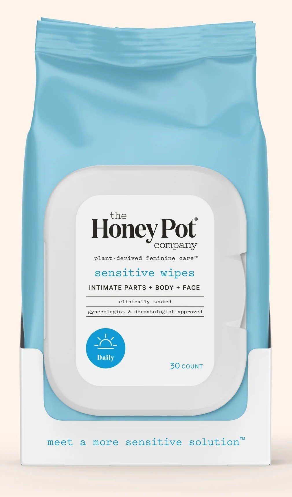 The Honey Pot Sensitive Intimate Daily Wipes 30 Count Pack