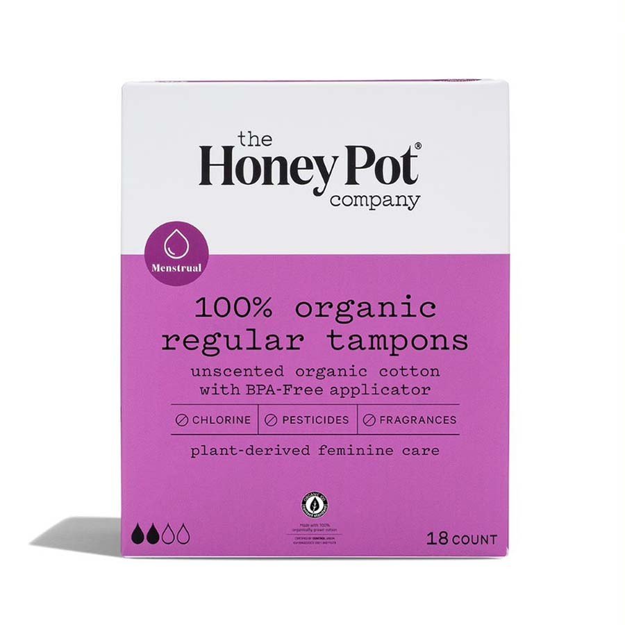 The Honey Pot Regular Tampons Bio-Plastic Applicator 18 Pack