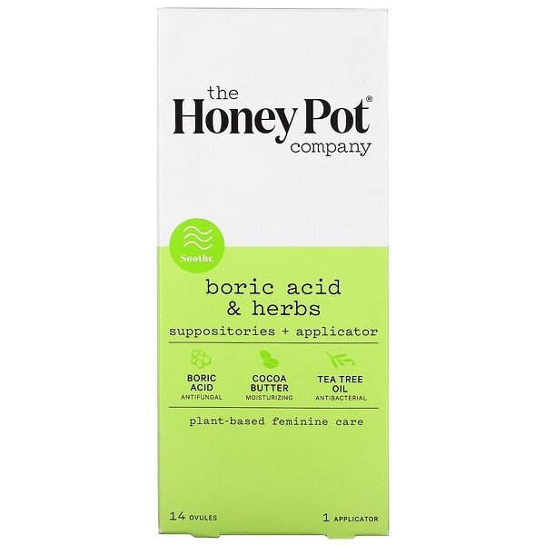 The Honey Pot Boric Acid & Herbs Suppositories 14 Count Box