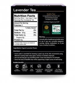 Buddha Teas Organic Lavender Tea 18 Bags Box