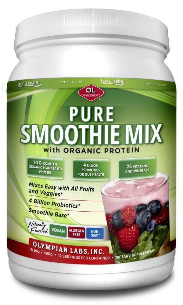 Olympian Labs Pure Smoothie Mix with Organic Protein 18.9 oz (480g) Powder