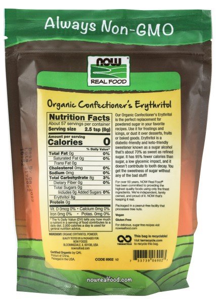 Now Foods Organic Confectioner&#39;s Erythritol 1 lb Powder