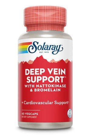 Deep Vein Support | Solaray | Cardiovascular Support | Nattokinase | Bromelain | Dietary Supplement | 60 VegCaps | 60 Vegetable Capsules | VitaminLife