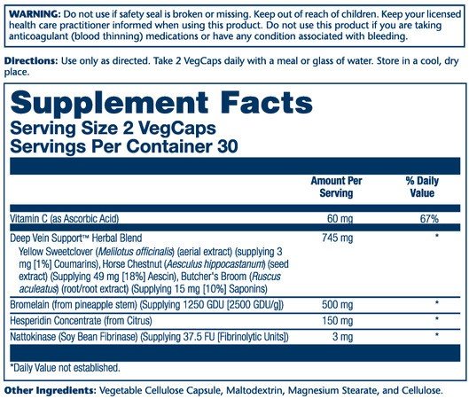 Solaray Deep Vein Support 60 VegCap