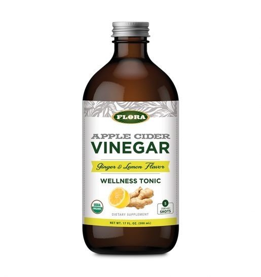 Flora Inc Apple Cider Vinegar Ginger &amp; Lemon Flavor Wellness Tonic 17 oz Liquid