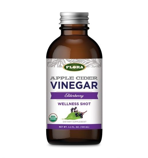 Flora Inc Apple Cider Vinegar Elderberry Wellness Shot 3.3 oz Liquid