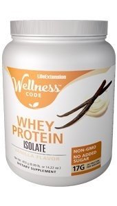 Life Extension Wellness Code Advanced Whey Protein Isolate Vanilla Flavor 454 grams (1 lb) Powder