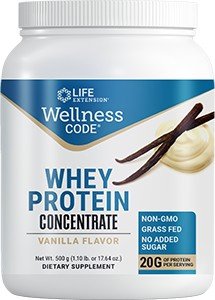 Life Extension Wellness CodeWhey Protein Concentrate- Vanilla Flavor 1.10 lbs Powder