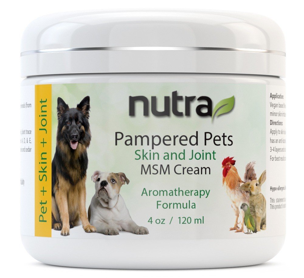 Nutra Health Pampered Pets Skin and Joint MSM Cream 4 oz (120 ml) Jar