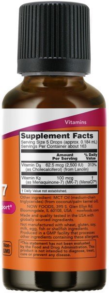 Now Foods Liquid D-3 &amp; MK-7 1 fl oz Liquid