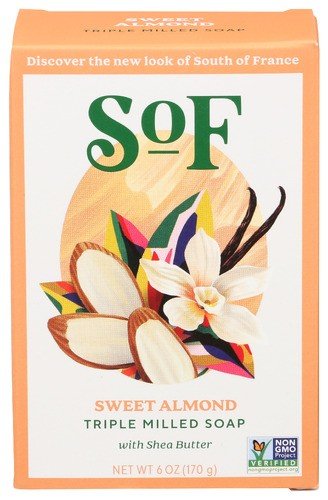 South of France French Milled Soap Bar Sweet Almond 6 oz Bar