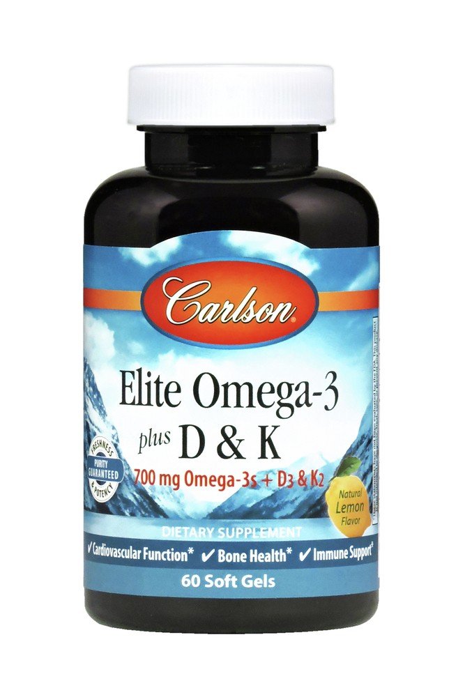 Carlson Laboratories Elite Omega-3 + D3 & K2 60 Softgel