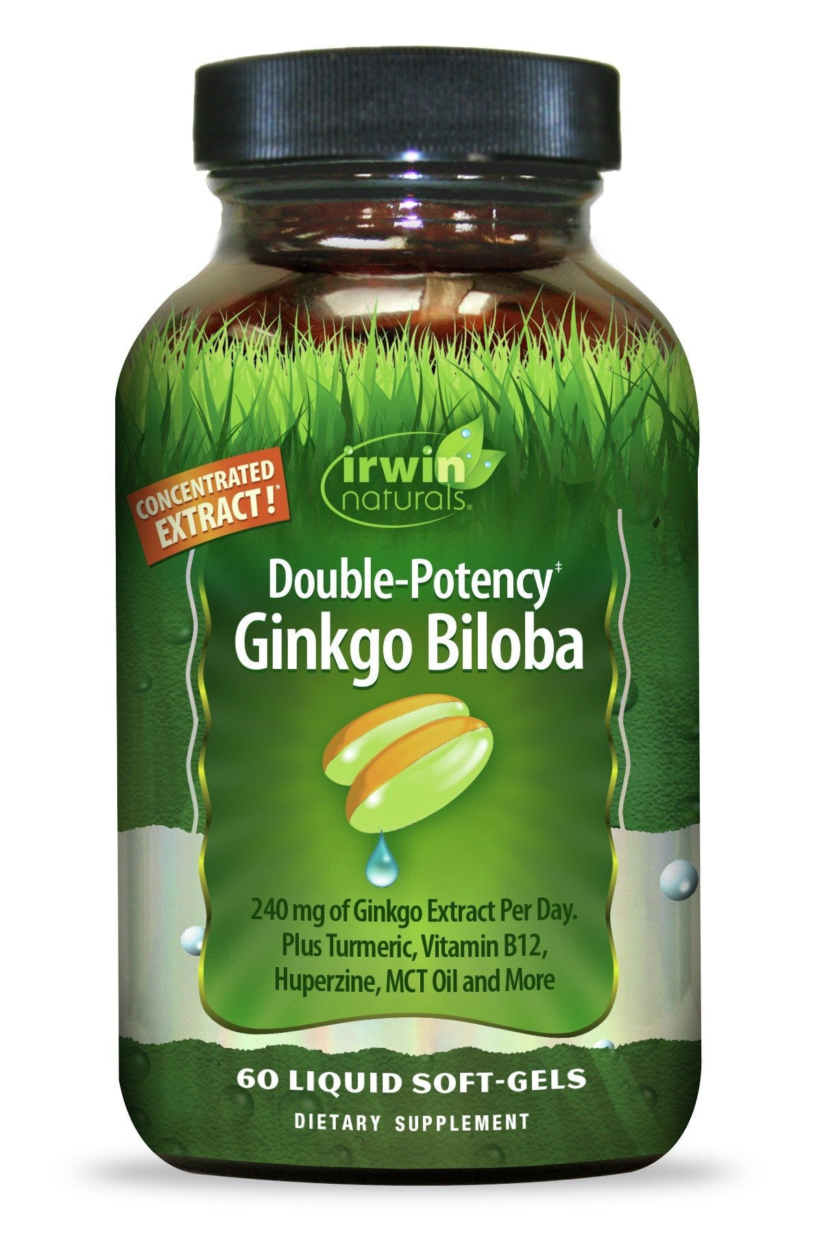 Irwin Naturals Double-Potency Ginkgo Biloba 60 Liquid Softgel
