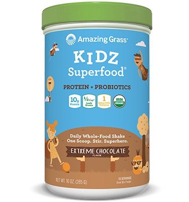 Amazing Grass Kidz Protein + Probiotics Extreme Chocolate 15 Servings Powder