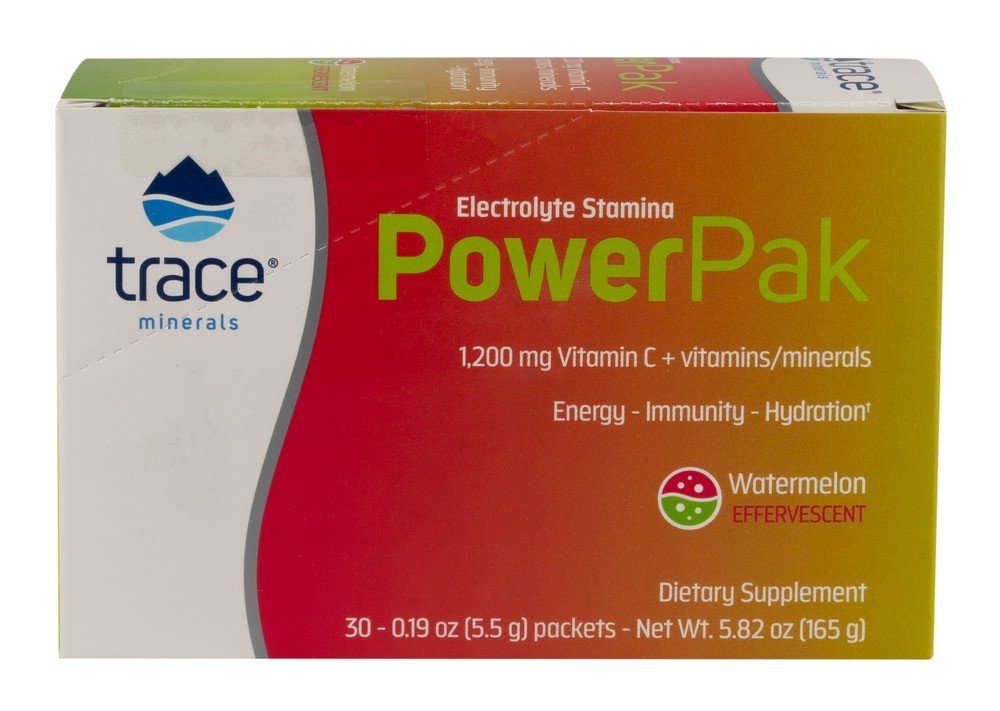 Trace Minerals Electrolyte Stamina Power Pak Non-GMO Watermelon 30 Packs Box