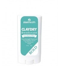 Zion Health Clay Dry Bold Mini  Mint  Deodorant .7 oz Stick