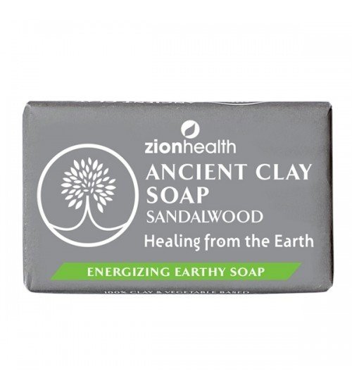 Zion Health Ancient Clay Soap Sandalwood 6 oz Bar Soap