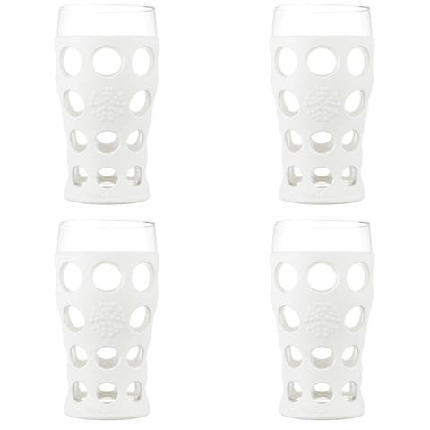 Lifefactory Beverage Glass 20 oz Optic White 4 pk Container