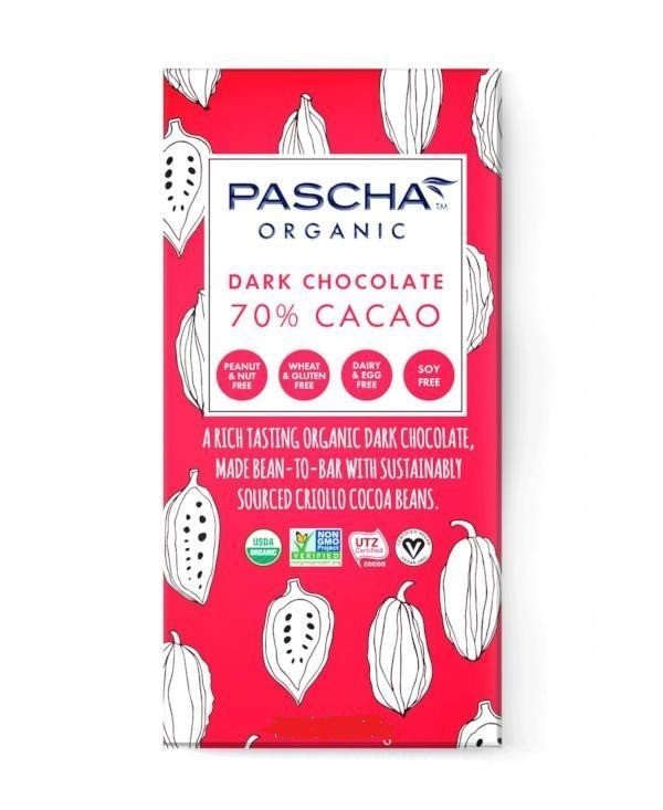 Pascha Organic Organic Chocolate Dark, 70% Cacao 1  (2.82 oz) Bar