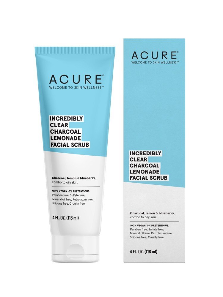 Acure Incredibly Clear Charcoal Lemonade Facial Scrub 4 fl oz Tube