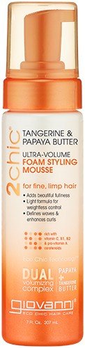 Giovanni 2chic Ultra-Volume Foam Styling Mousse with Tangerine & Papaya Butter 7 oz Liquid