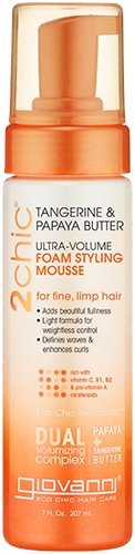 Giovanni 2chic Ultra-Volume Foam Styling Mousse with Tangerine &amp; Papaya Butter 7 oz Liquid