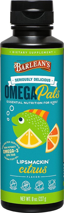 Barlean's Seriously Delicious Omega Pals Lipsmackin Citrus Fish Oil 8 oz Liquid