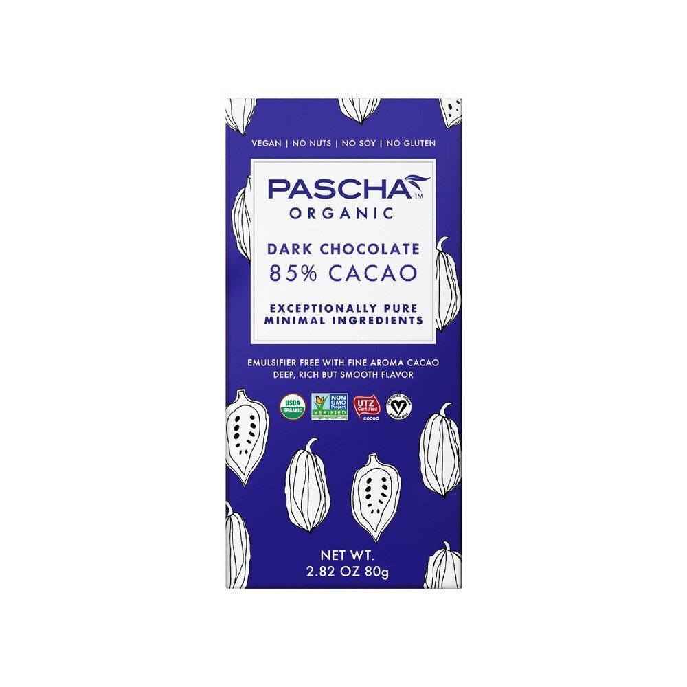 Pascha Organic Organic Chocolate Dark, 85% Cacao 2.8 oz Bar