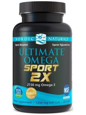 Ultimate Omega Sport 2x | Nordic Naturals | Omega-3 | Non GMO | Triglyceride Form | Dietary Supplement | 60 Softgels | VitaminLife