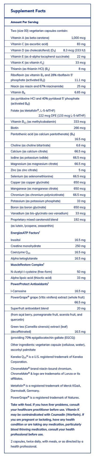 Pure Encapsulations Athletic Nutrients 180 Capsule