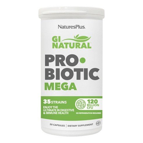 GI Natural Probiotic Mega | Natures Plus | Digestive Health | Immune Health | Gluten Free | Dietary Supplement | 30 Capsules | VitaminLife