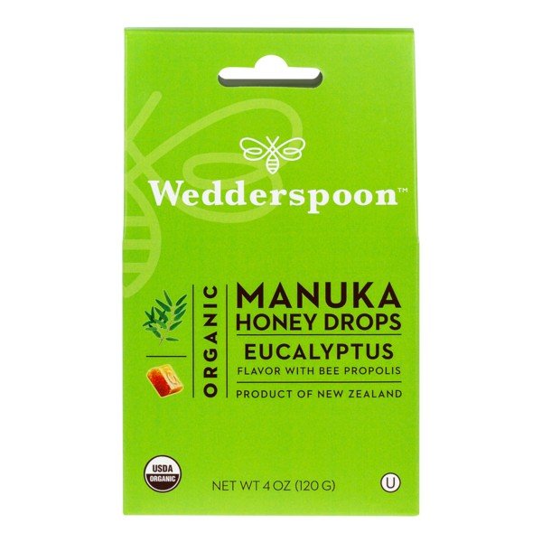 Wedderspoon Organic Manuka Honey Drops Eucalyptus 4 oz Box