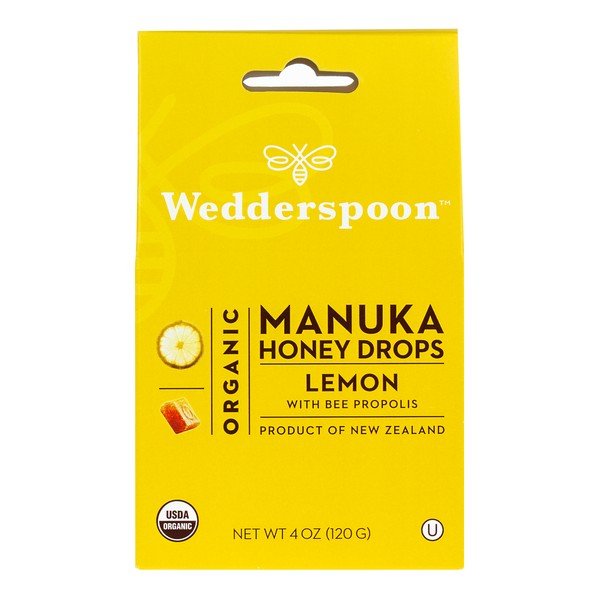Wedderspoon Organic Manuka Honey Drops Lemon 4 oz Box