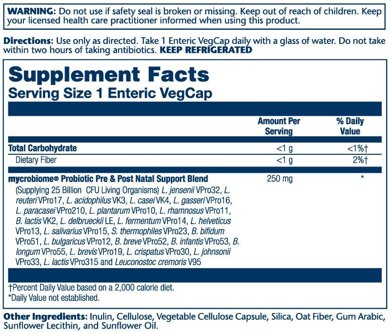 Solaray Mycrobiome Pre &amp; Post Natal 30 VegCap